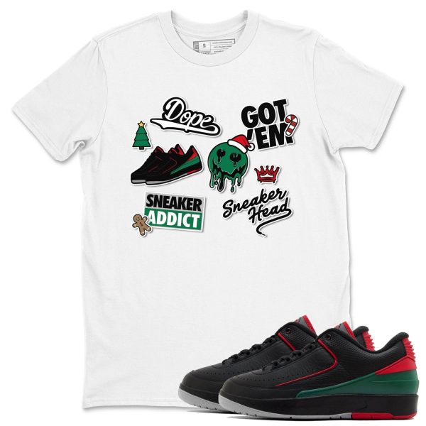 Sneakerhead Sticker Unisex Crew Neck Sneaker Matching Tee Shirt To Match 2s Christmas Holiday Sneaker Tees Jezsport.com