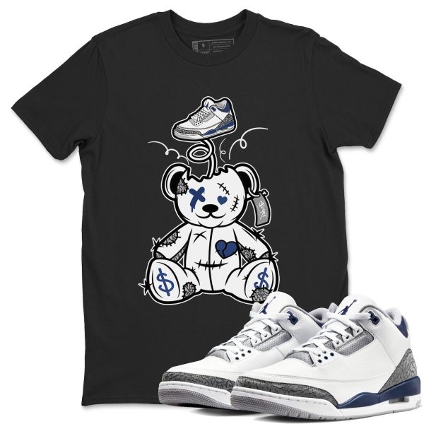 Surprise Teddy Bear Sneaker Tee - Casual Unisex Cotton Sneaker T-Shirt To Match 3s Midnight Navy Jezsport.com