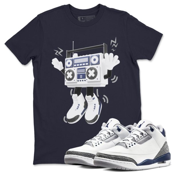 90s Radio Boy Sneaker Tee - Casual Unisex Cotton Sneaker T-Shirt To Match 3s Midnight Navy Jezsport.com