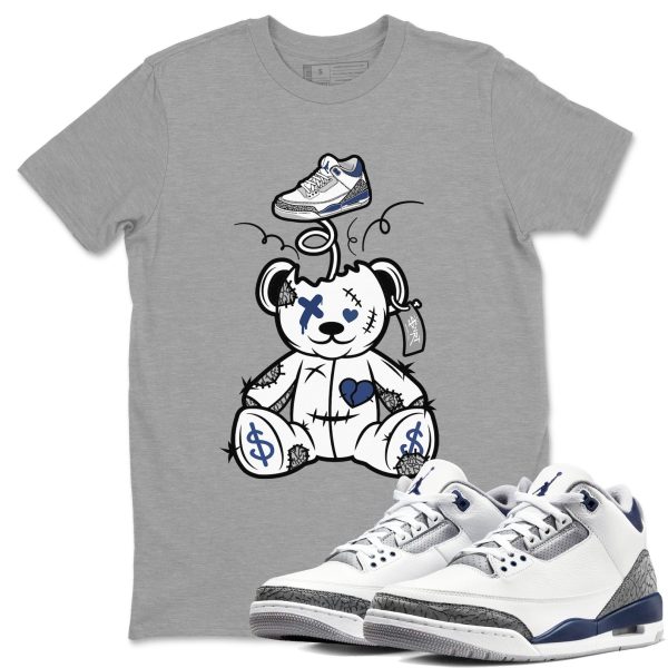 Surprise Teddy Bear Sneaker Tee - Casual Unisex Cotton Sneaker T-Shirt To Match 3s Midnight Navy Jezsport.com