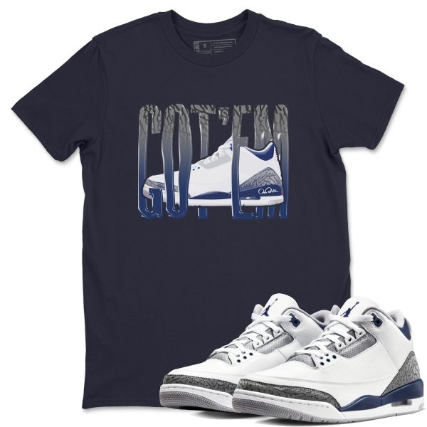 Wiggling Gotem Sneaker Tee - Casual Unisex Cotton Sneaker T-Shirt To Match 3s Midnight Navy Jezsport.com