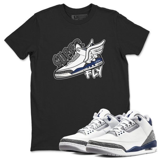 Super Fly Sneaker Tee - Casual Unisex Cotton Sneaker T-Shirt To Match 3s Midnight Navy Jezsport.com