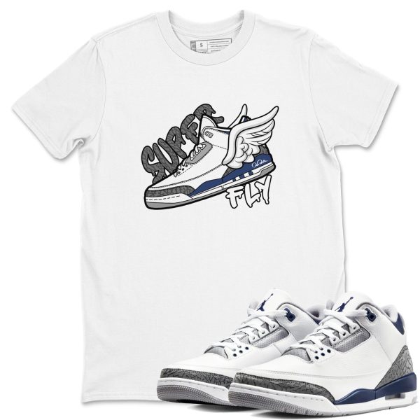 Super Fly Sneaker Tee - Casual Unisex Cotton Sneaker T-Shirt To Match 3s Midnight Navy Jezsport.com