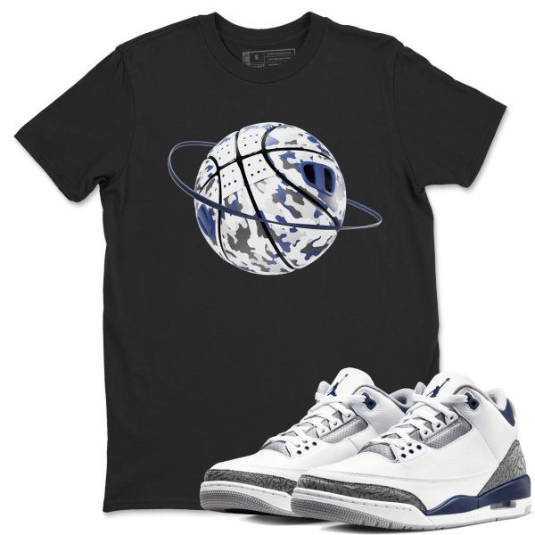 Camo Basketball Planet Sneaker Tee - Casual Unisex Cotton Sneaker T-Shirt To Match 3s Midnight Navy Jezsport.com