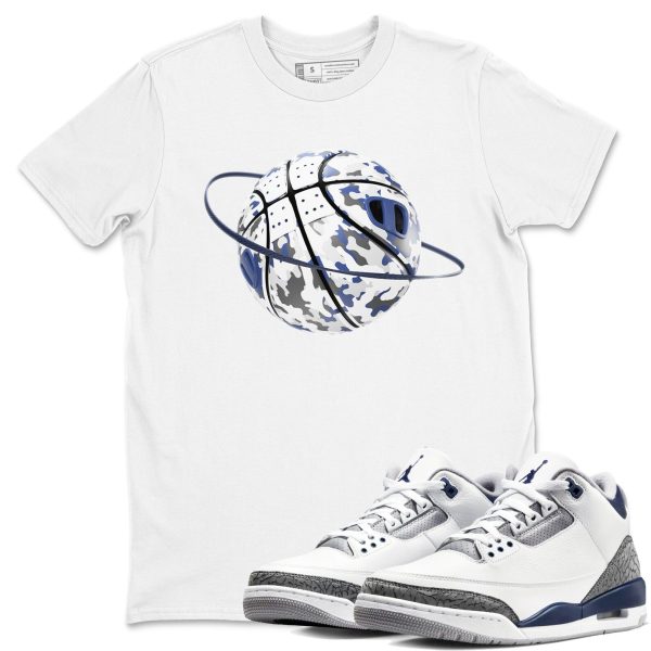 Camo Basketball Planet Sneaker Tee - Casual Unisex Cotton Sneaker T-Shirt To Match 3s Midnight Navy Jezsport.com