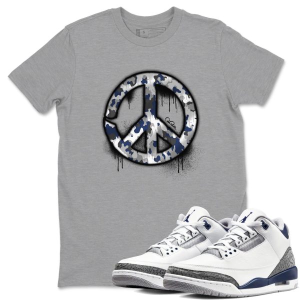 Peace Sign Sneaker Tee - Casual Unisex Cotton Sneaker T-Shirt To Match 3s Midnight Navy Jezsport.com