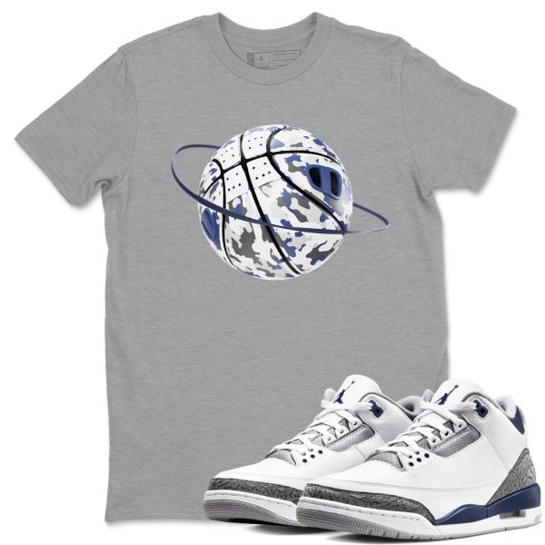 Camo Basketball Planet Sneaker Tee - Casual Unisex Cotton Sneaker T-Shirt To Match 3s Midnight Navy Jezsport.com