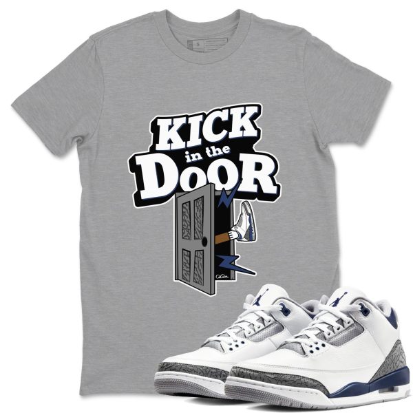 Kick In The Door Sneaker Tee - Casual Unisex Cotton Sneaker T-Shirt To Match 3s Midnight Navy Jezsport.com