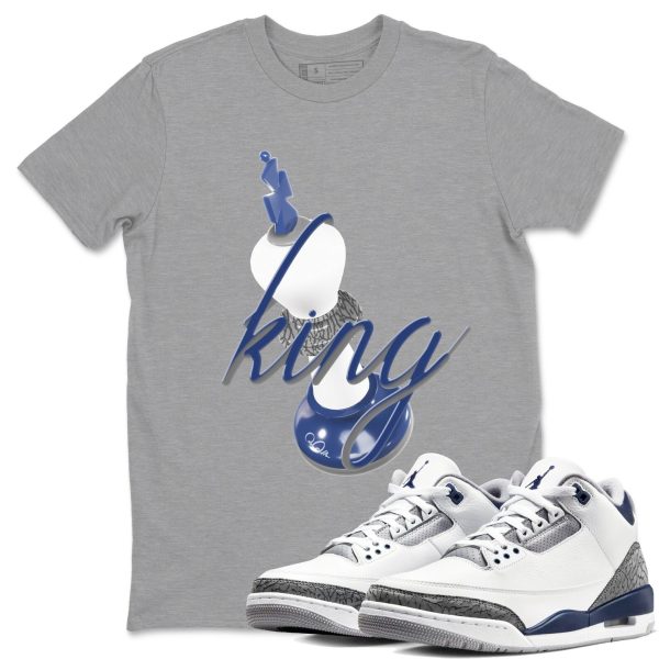 3D King Sneaker Tee - Casual Unisex Cotton Sneaker T-Shirt To Match 3s Midnight Navy Jezsport.com