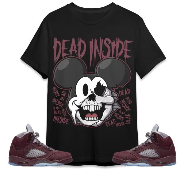 Mickey Horror Unisex Tees Jordan 5 Burgundy to match Sneaker, Outfit Birthday Gift for Friends Jezsport.com