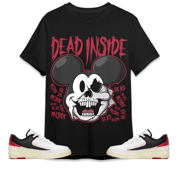 Mickey Horror Unisex Tees Jordan 2 Low Black Satin to match Sneaker, Outfit Birthday Gift for Friends Jezsport.com