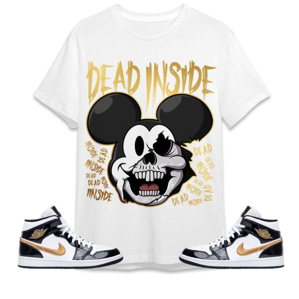 Mickey Horror Unisex Tees Jordan 1 Mid SE Black Gold to match Sneaker, Outfit Birthday Gift for Friends Jezsport.com