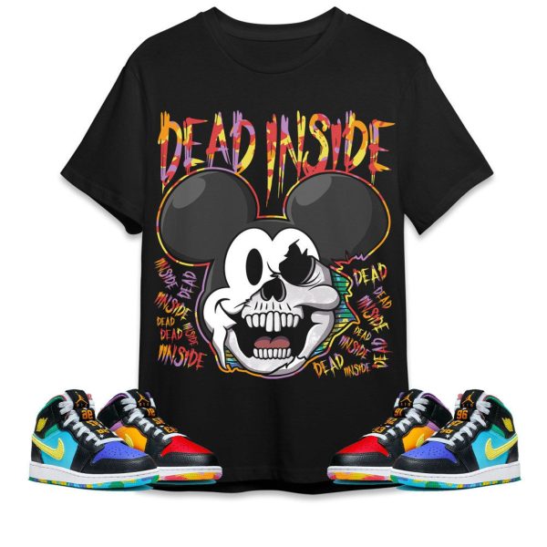 Mickey Horror Unisex Tees Jordan 1 Mid GS Six Championships to match Sneaker, Outfit Birthday Gift for Friends Jezsport.com