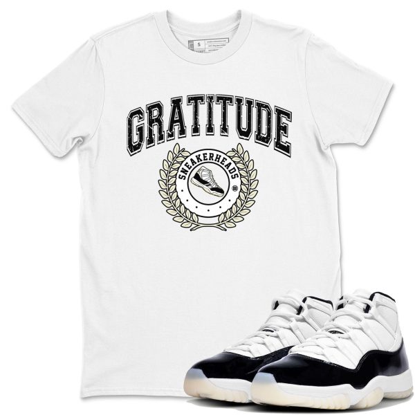 Sneaker Letter Unisex Crew Neck Sneaker Matching Tee Shirt To Match 11s Gratitude Jezsport.com