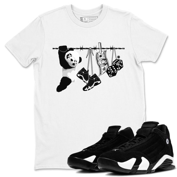 Clothesline Sneaker Tee - Casual Unisex Cotton Sneaker T-Shirt To Match 14s Black White Jezsport.com