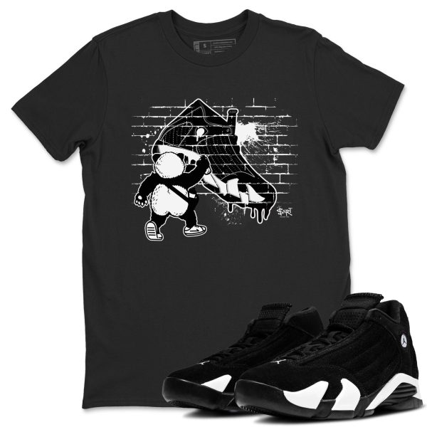 Panda Artist Sneaker Tee - Casual Unisex Cotton Sneaker T-Shirt To Match 14s Black White Jezsport.com