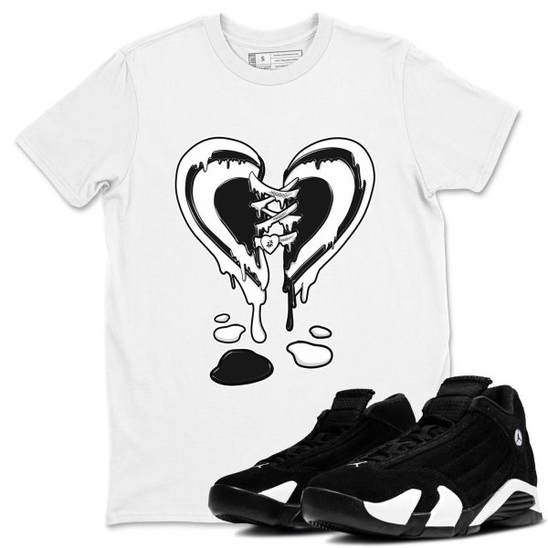 Melting Heart Sneaker Tee - Casual Unisex Cotton Sneaker T-Shirt To Match 14s Black White Jezsport.com