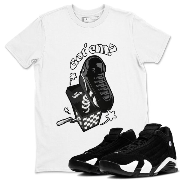 Shoe In The Box Sneaker Tee - Casual Unisex Cotton Sneaker T-Shirt To Match 14s Black White Jezsport.com