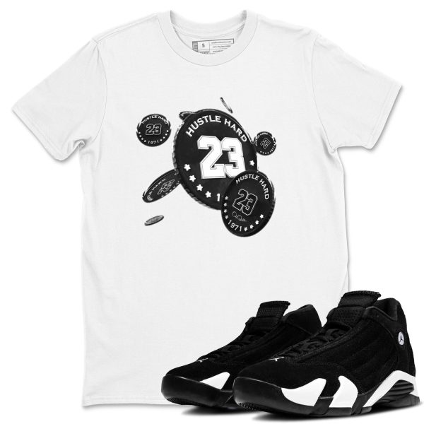 Coin Drop Sneaker Tee - Casual Unisex Cotton Sneaker T-Shirt To Match 14s Black White Panda Jezsport.com