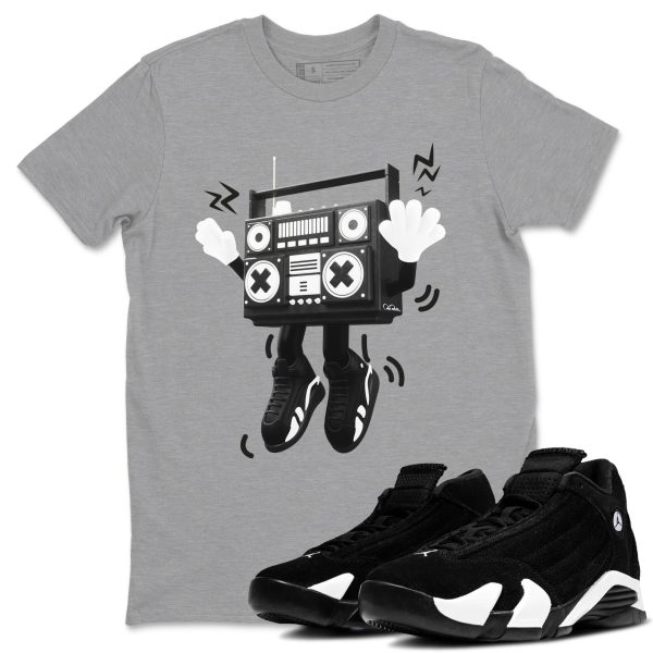 90s Radio Boy Sneaker Tee - Casual Unisex Cotton Sneaker T-Shirt To Match 14s Black White Panda Jezsport.com