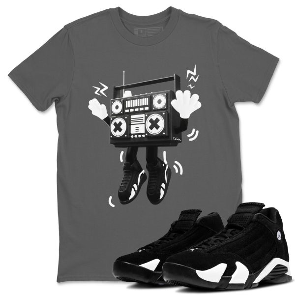 90s Radio Boy Sneaker Tee - Casual Unisex Cotton Sneaker T-Shirt To Match 14s Black White Panda Jezsport.com