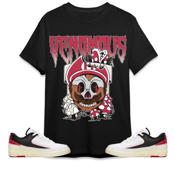 Mario Venomous Unisex Tees Jordan 2 Low Black Satin to Match Sneaker,Outfit Birthday Gift Jezsport.com