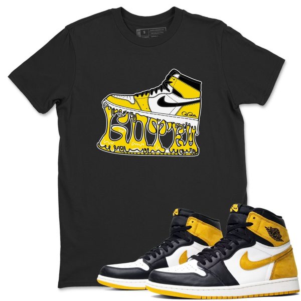 Shoe Stuck - Casual Unisex Cotton Sneaker T-Shirt To Match 1s Yellow Ochre Streetwear Jezsport.com