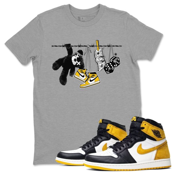 Clothesline - Casual Unisex Cotton Sneaker T-Shirt To Match 1s Yellow Ochre Streetwear Jezsport.com