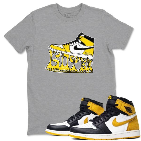 Shoe Stuck - Casual Unisex Cotton Sneaker T-Shirt To Match 1s Yellow Ochre Streetwear Jezsport.com