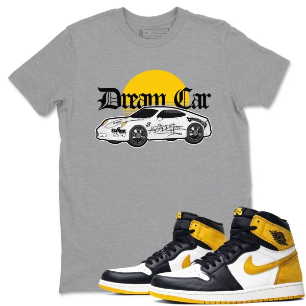 Dream Car - Casual Unisex Cotton Sneaker T-Shirt To Match 1s Yellow Ochre Streetwear Jezsport.com