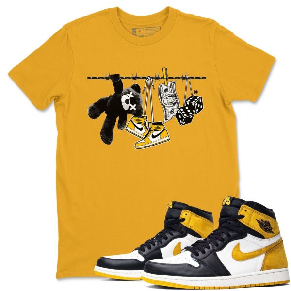 Clothesline - Casual Unisex Cotton Sneaker T-Shirt To Match 1s Yellow Ochre Streetwear Jezsport.com