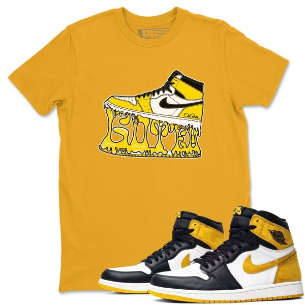 Shoe Stuck - Casual Unisex Cotton Sneaker T-Shirt To Match 1s Yellow Ochre Streetwear Jezsport.com