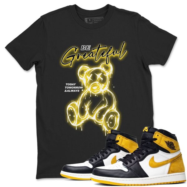 Be Grateful - Casual Unisex Cotton Sneaker T-Shirt To Match 1s Yellow Ochre Streetwear Jezsport.com