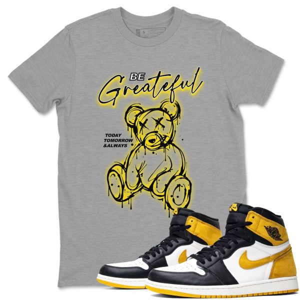 Be Grateful - Casual Unisex Cotton Sneaker T-Shirt To Match 1s Yellow Ochre Streetwear Jezsport.com