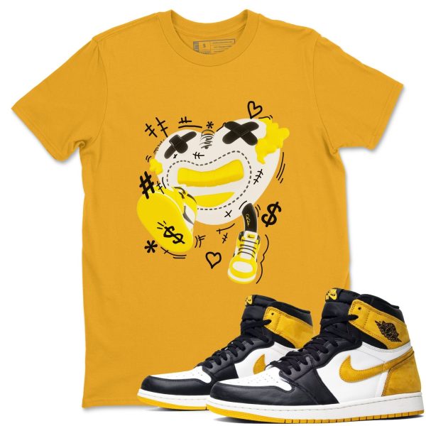 Walk In Love Sneaker Tee - Casual Unisex Cotton Sneaker T-Shirt To Match 1s Yellow Ochre Streetwear Jezsport.com