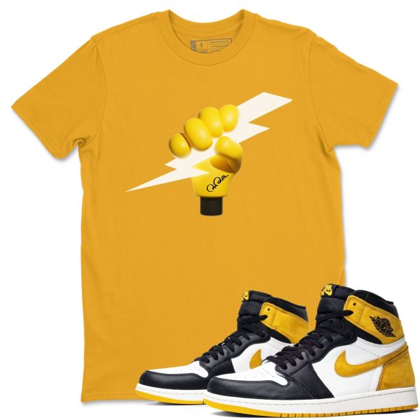 Grab The Thunder Sneaker Tee - Casual Unisex Cotton Sneaker T-Shirt To Match 1s Yellow Ochre Streetwear Jezsport.com