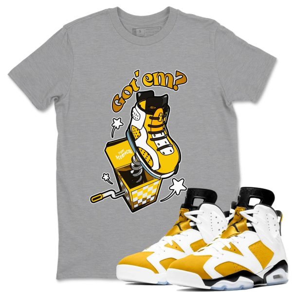 Shoe In The Box Sneaker Tee - Casual Unisex Cotton Sneaker T-Shirt To Match 6s Yellow Ochre Streetwear Jezsport.com