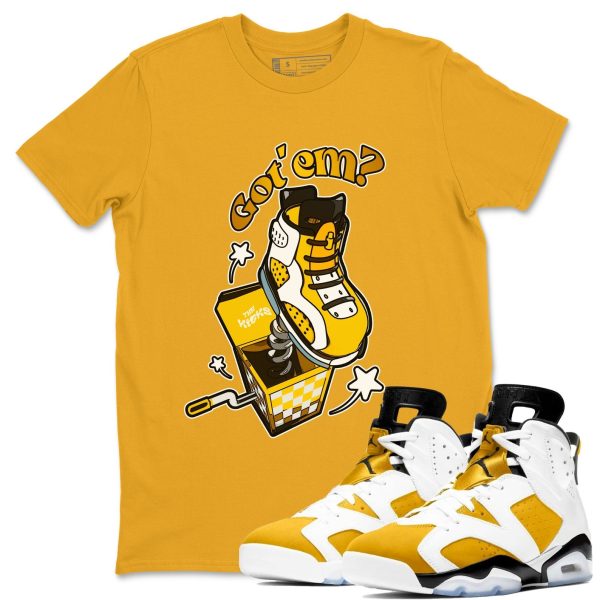 Shoe In The Box Sneaker Tee - Casual Unisex Cotton Sneaker T-Shirt To Match 6s Yellow Ochre Streetwear Jezsport.com