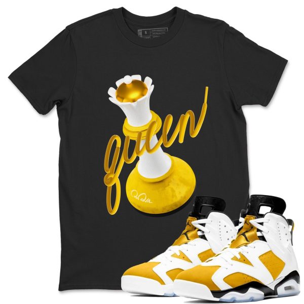 3D Queen Sneaker Tee - Casual Unisex Cotton Sneaker T-Shirt To Match 6s Yellow Ochre Streetwear Jezsport.com