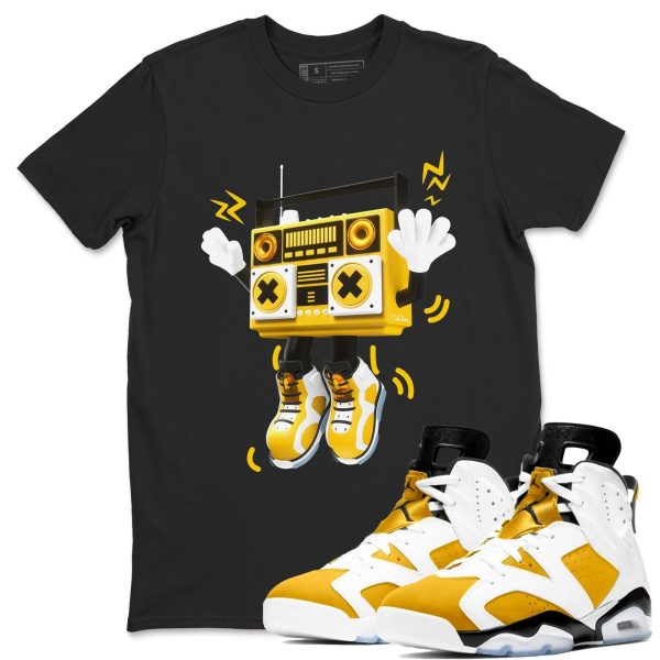 90s Radio Boy - Casual Unisex Cotton Sneaker T-Shirt To Match 6s Yellow Ochre Streetwear Jezsport.com