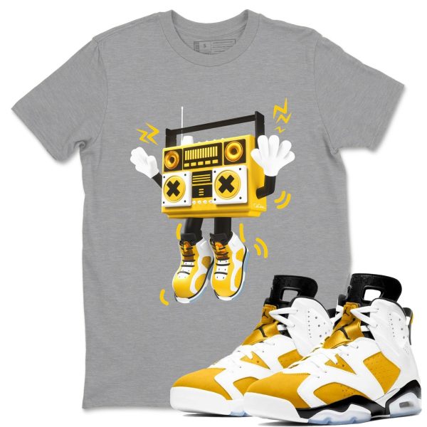 90s Radio Boy - Casual Unisex Cotton Sneaker T-Shirt To Match 6s Yellow Ochre Streetwear Jezsport.com