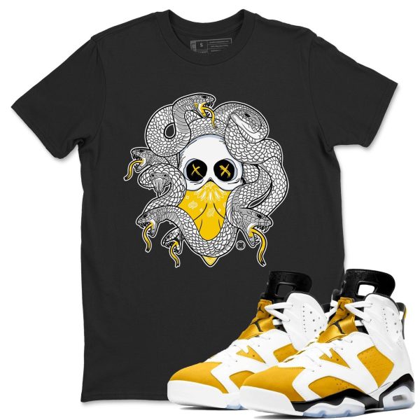 Skull Medusa - Casual Unisex Cotton Sneaker T-Shirt To Match 6s Yellow Ochre Streetwear Jezsport.com