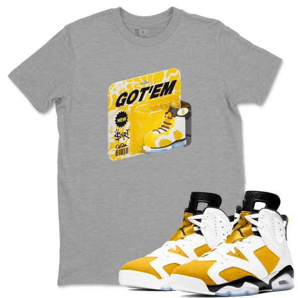 Vintage Toy Packaging - Casual Unisex Cotton Sneaker T-Shirt To Match 6s Yellow Ochre Streetwear Jezsport.com