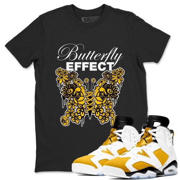 Butterfly Effect Casual Unisex Cotton Sneaker T-Shirt To Match 6s Yellow Ochre Streetwear Jezsport.com