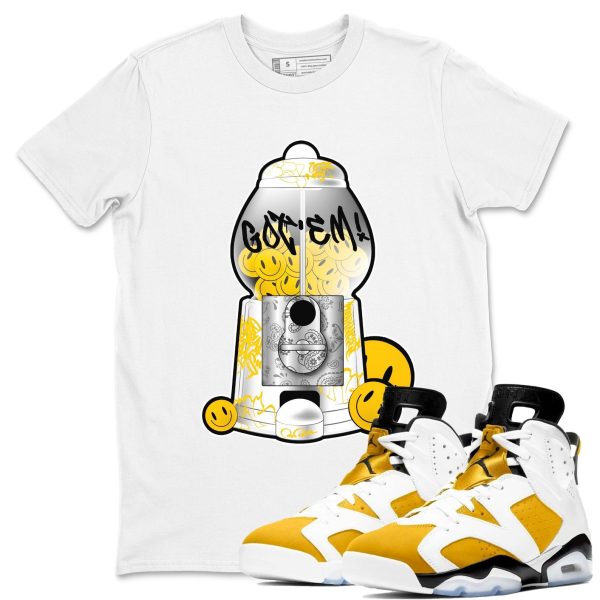 Gumball Machine - Casual Unisex Cotton Sneaker T-Shirt To Match 6s Yellow Ochre Streetwear Jezsport.com