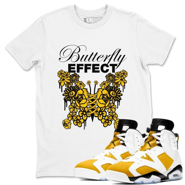 Butterfly Effect Casual Unisex Cotton Sneaker T-Shirt To Match 6s Yellow Ochre Streetwear Jezsport.com