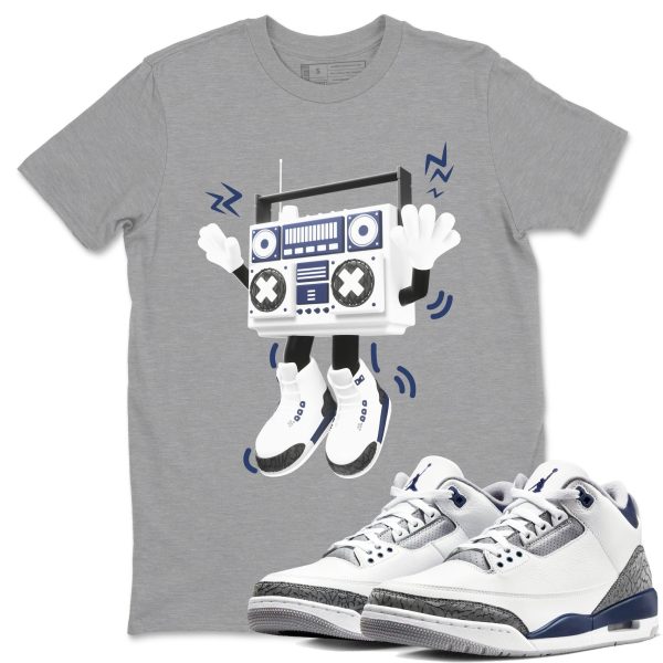 90s Radio Boy Sneaker Tee - Casual Unisex Cotton Sneaker T-Shirt To Match 3s Midnight Navy Jezsport.com