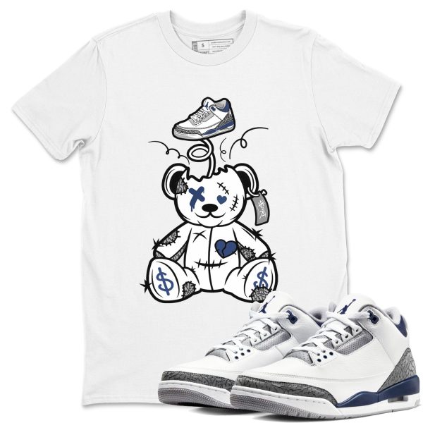 Surprise Teddy Bear Sneaker Tee - Casual Unisex Cotton Sneaker T-Shirt To Match 3s Midnight Navy Jezsport.com