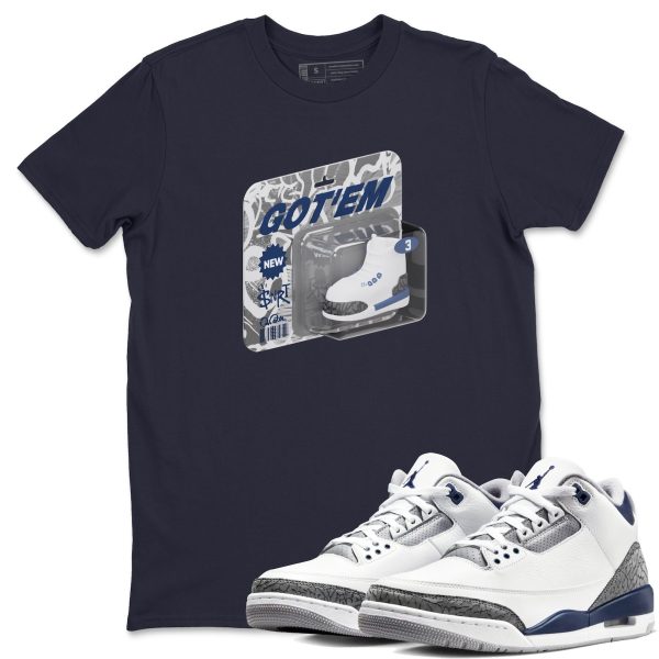 Vintage Toy Packaging Sneaker Tee - Casual Unisex Cotton Sneaker T-Shirt To Match 3s Midnight Navy Jezsport.com