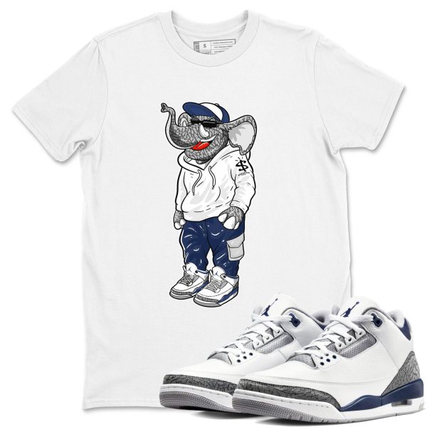 Sneakerhead Elephant Sneaker Tee - Casual Unisex Cotton Sneaker T-Shirt To Match 3s Midnight Navy Jezsport.com